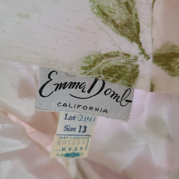 Beautiful Emma Domb VTG 1950s Dress White Pink Floral Sequins Tulle Lace SZ 13 - Picture 12 of 16